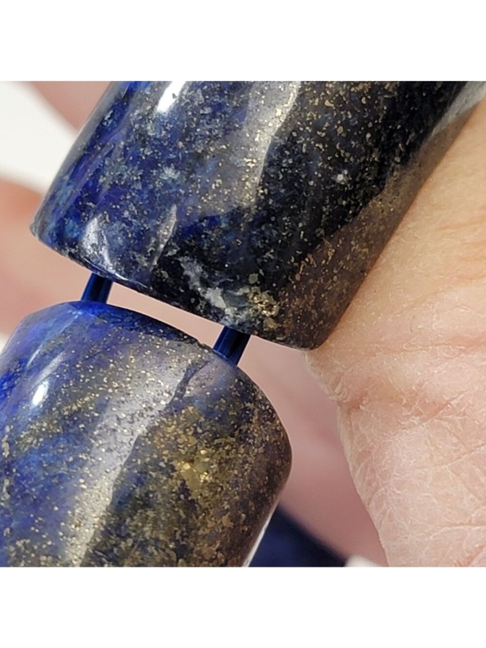 Natural Blue Lapis Lazuli Stretch Bracelet - Picture 6 of 6